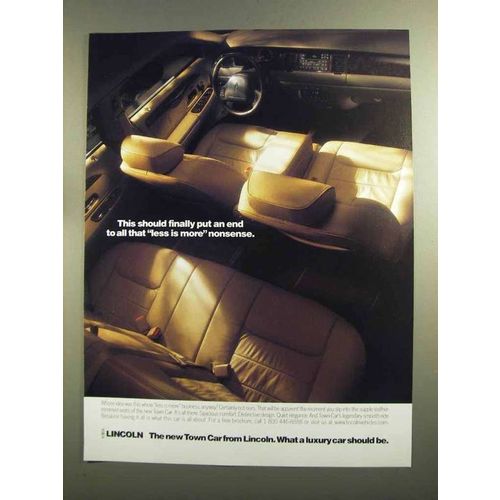 1998 Lincoln Town Car Ad - End Less is More Nonsense
