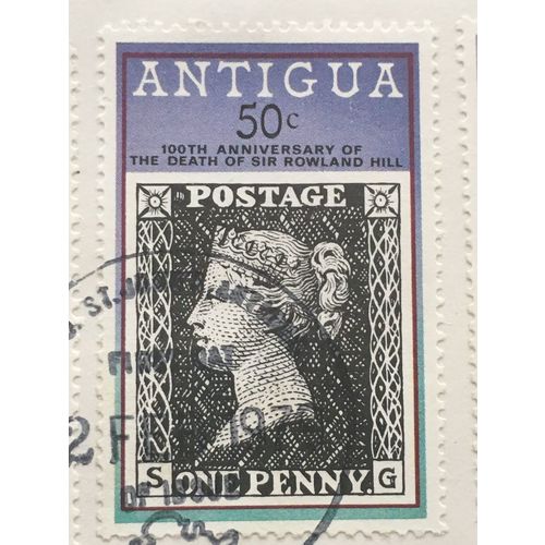 Antigua QEII 1979 Rowland Hill 50c penny black Used SG 604 Sc 529 postage stamp