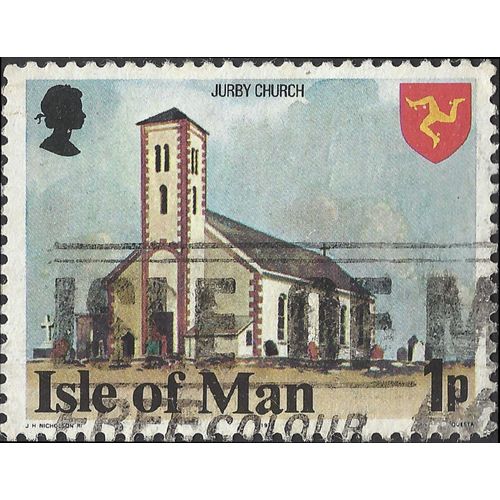 ISLE O MAN, Jurby Church, blue 1978, 1p, #5