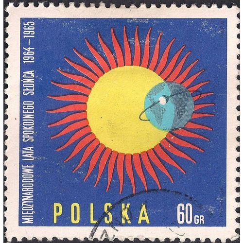 POLAND, International Quiet Sun Year, blue 1965, 60 Gr