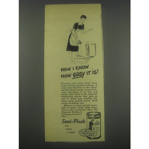 1946 Sani-Flush Cleanser Ad - Now I know how easy it is