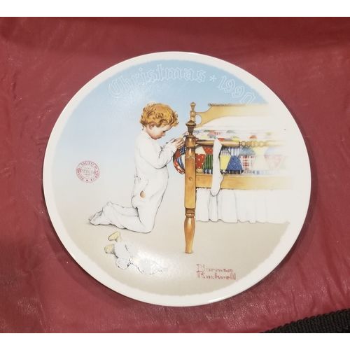 Norman Rockwell 1990 Christmas Plate - A Christmas Prayer