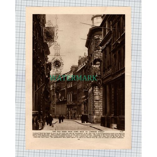 (8719) The Mansion House London / Lombard Street - c.1925 Print