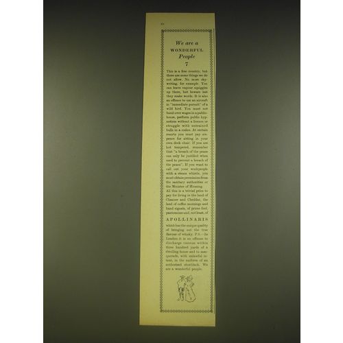 1963 Apollinaris Water Ad - We are a wonderful people 7