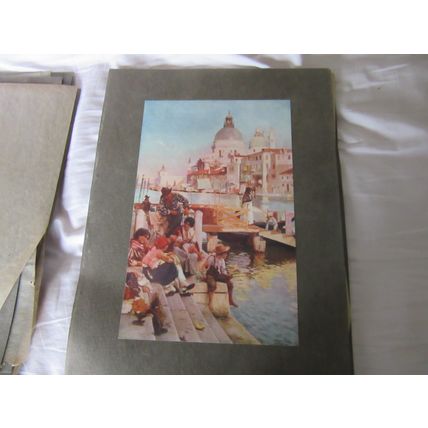 THE FERRY..1884 . by Henry Woods vintage print on card