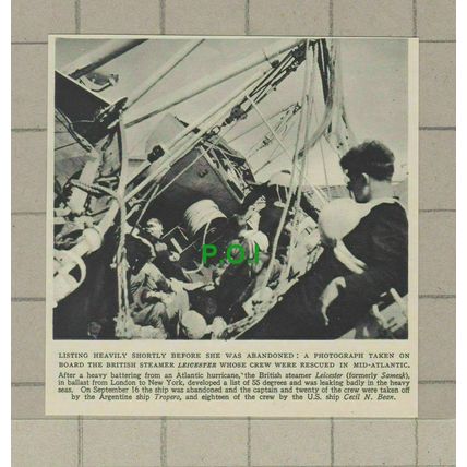 C2253) British Steamer LEICESTER Listing Before Rescue - 1948 Clip