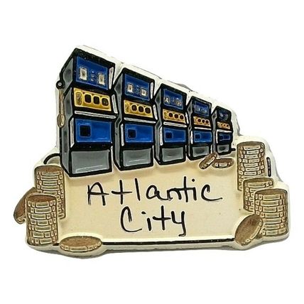 Atlantic City New Jersey with Slot Machines Fridge Magnet