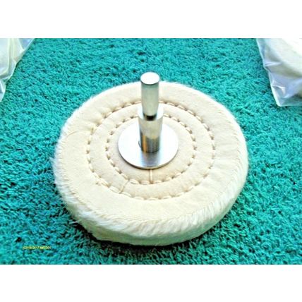 4 pcs 3" Full Sewn Cotton Polishing Buffing Wheel w/1/4" Arbor & 1 Metal Mandrel