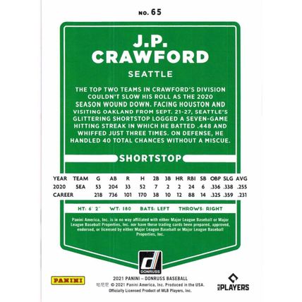 2021 Donruss J.P. Crawford # 65
