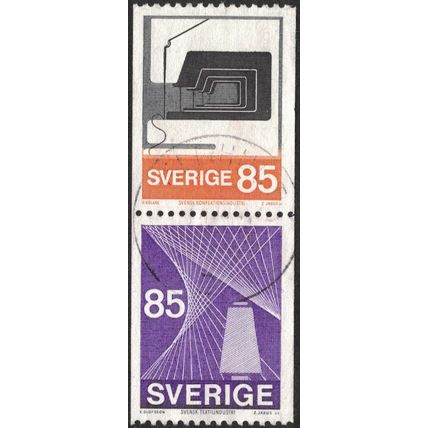 Sverige / Sweden - Facit #882SX2 TEKO-industri, 85 öre svart/orange