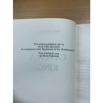 1980 HARRY PATTERSON "TO CATCH A KING" WAR FICTION HARDBACK BOOK (P3)