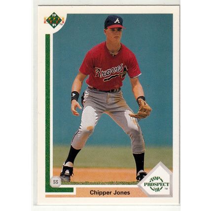 1991 Upper Deck Chipper Jones rookie baseball card #55 – Braves RC