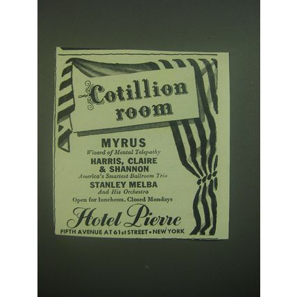 1945 Hotel Pierre Ad - Cotillion Room