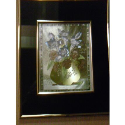 Foil print Sue Hague floral elegant framed ready to hang