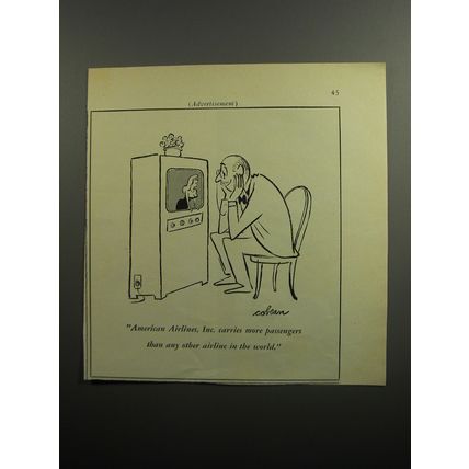 1951 American Airlines Ad - Cartoon by Sam Cobean - Television