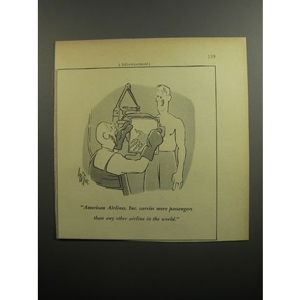 1951 American Airlines Ad - cartoon by George Price - X-Ray