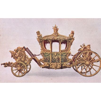 His Majestys State Coach Tuck Oilette Antique Royal Colour Postcard