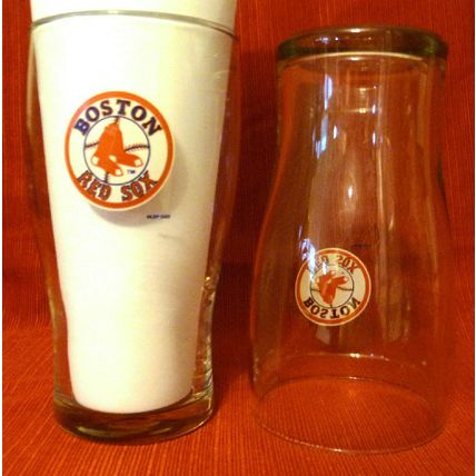 SET OF 4 BOSTON RED SOX STYLIZED PINT GLASSES OFFICIAL MLB MAJOR LEAGUE BASEBALL