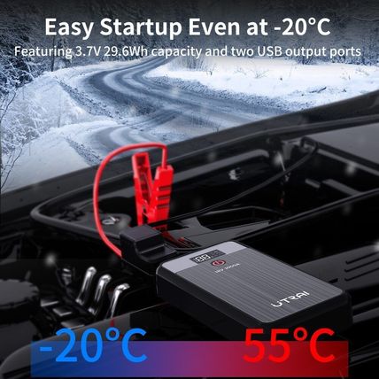 UTRAI Car Battery Jump Starter 4L Petrol 2.5L Diesel 8000mAh Power Bank 1000A