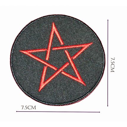 Pentagram Iron on Embroidered Sew Patch Badge Patches a Lot of designs P194