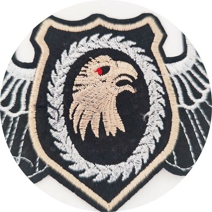 Iron On Patch Eagle Head & Wings 25 cm x 9 cm Motif Biker Punk Rock Goth P082