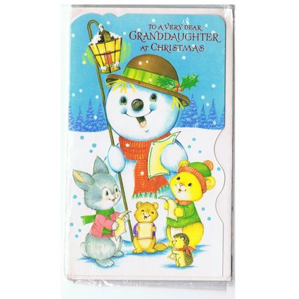 Traditional Xmas Card - "Very Dear Granddaughter" 6.5 x 4" in Cellophane #1