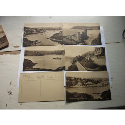 PACK OF 12 SALCOMBE Devon unused antique postcards by Valentine c.1922 =