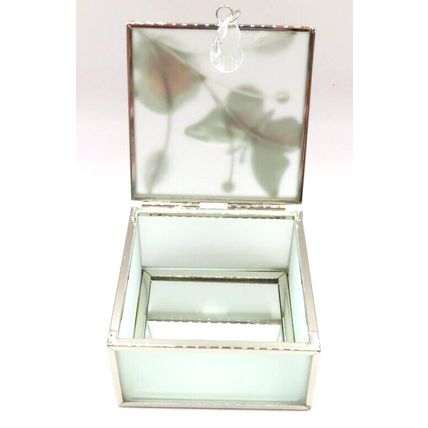 Cream Butterfly & Pink Rose Jewellery Box 5.5 CM Gift Ladies Home Storage