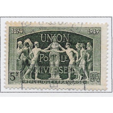 FRANCE 1949 USED UPU GREEN POSTAL UNION 75th