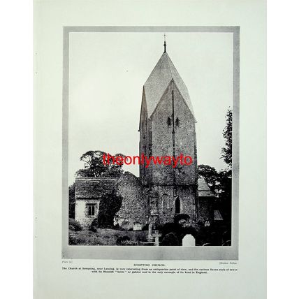 Sompting Church Sussex (Goring-By-Sea & Storrington, Reverse), Book Illustration