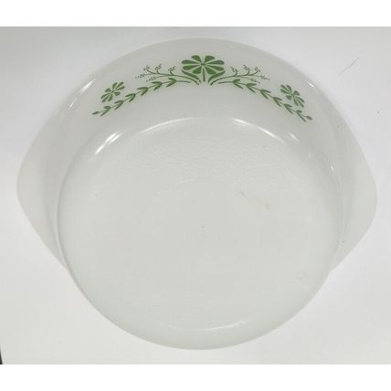 Vintage Glasbake Green Daisy Casserole Dish J514 With Lid - 10" MADE IN USA