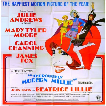 THOROUGHLY MODERN MILLIE 1967 Julie Andrews, Mary Tyler Moore US 6-SHEET POSTER