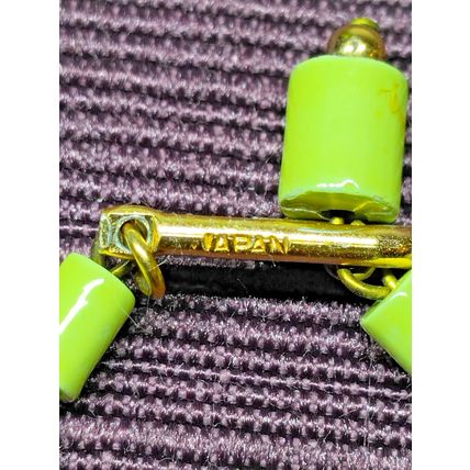 Boho Choker Necklace Tubular Beads 17" Mint Green Pink Yellow Floral Japan