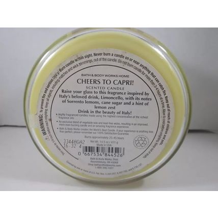 Bath & Body Works 3-wick 14.5 oz Candle Limoncello Cheers To Capri