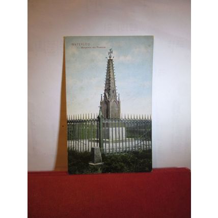 MONUMENT DES PRUSSIENS, WATERLOO, BELGIUM unused antique postcard =
