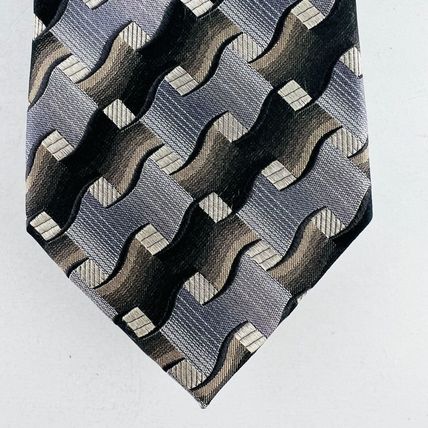 Arrow Dress Necktie Tie 100% Silk Brown Silver Earthtones