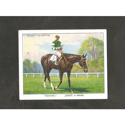Cigarette Card Wills Racehorses and Jockeys 1938 #36 Rockfel
