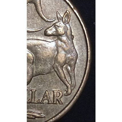 Australia 2016 $1 MoR - Die Chip on Big Kangaroo (Neck) - Circulated