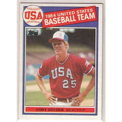 1985 Topps Baseball card 403 Cory Snyder USA Team RC