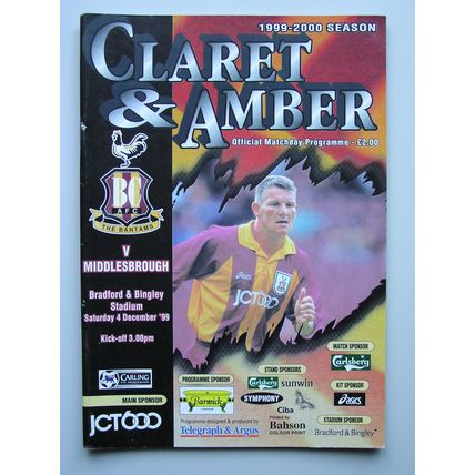 BRADFORD CITY v MIDDLESBROUGH Premiership 04/12/1999