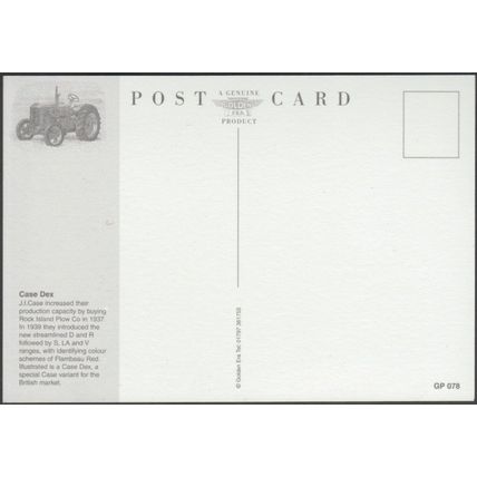Case Dex Tractor - Golden Era Postcard