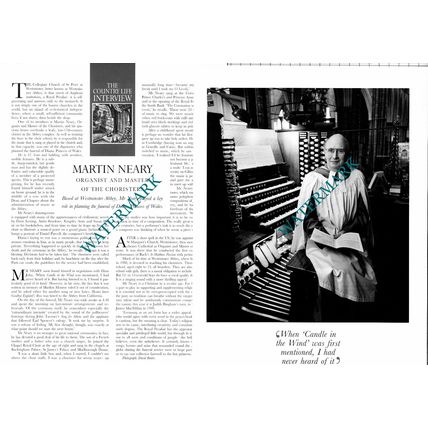 Westminster Abbey Martin Neary Organist - 1998 Article / Print