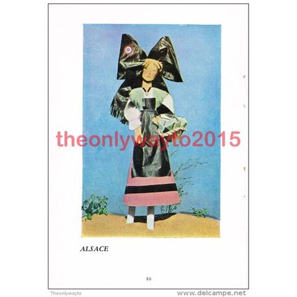 Ile De France (front), Alsace (back), Paper Doll Costumes, Illustration, 1944