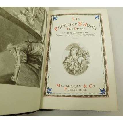 Antique Victorian Leather Book Pupils Of St John Charlotte Yonge c1868 Religion