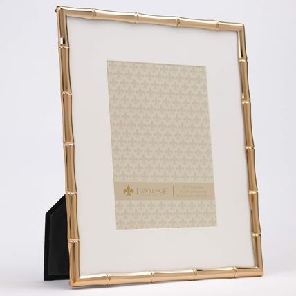 Lawrence Frames Bamboo Design Metal Frame, 8X10, Matted 5X7, Gold