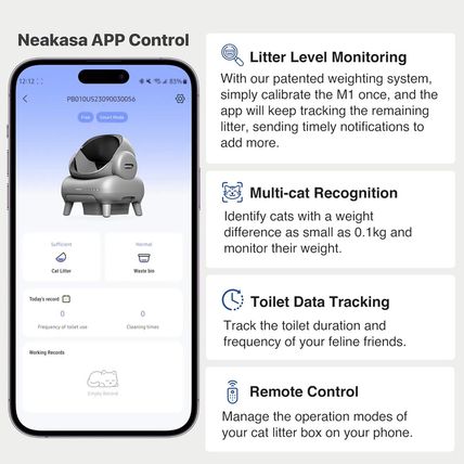Neakasa M1 Open-Top Self Cleaning Cat Litter Box, Automatic Cat Litter Box with
