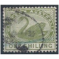 Western Australia 1885 SG102 1s Olive-Green Fine Used.