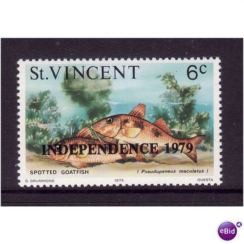 ST VINCENT 1979 INDEPENDENCE 6c SPOTTED GOAT FISH SG 609 U/M MINT