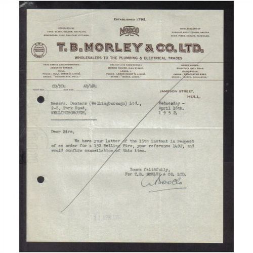 T.B. MORLEY & CO LTD, JAMESON ST,HULL, 16AP1952