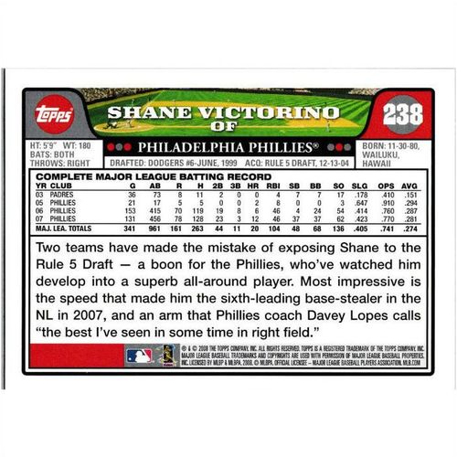 2008 Topps - #238 - Shane Victorino